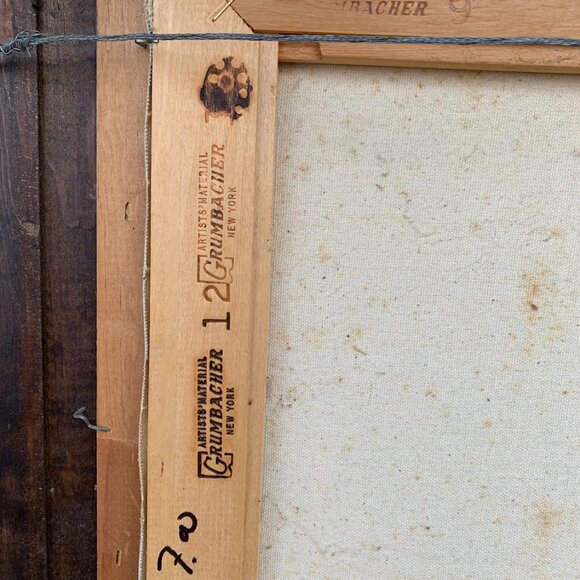 Vintage Original Art Floral Stillife in Round Vase. Acrylic Painting, Daisies, M - Picture 8 of 11